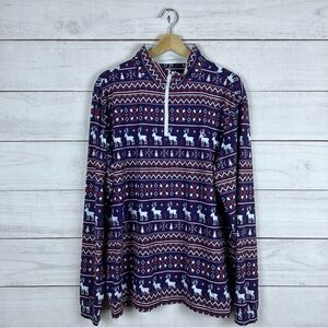 Rhoback Christmas Golf 1/4 Zip Long Sleeve Pullover Large